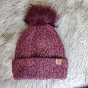David and Young 97% Recycled Polyester Mixed Purple Super Soft Pom Winter Hat